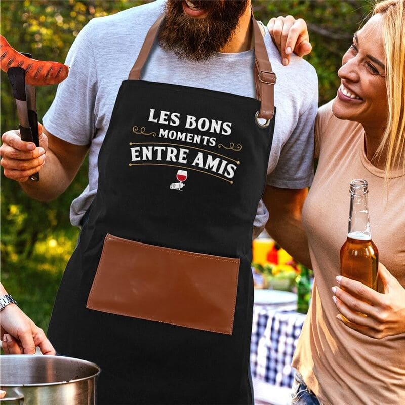 Un tablier pour partager de bons moments entre amis pendant le barbecue | jourdefete.com