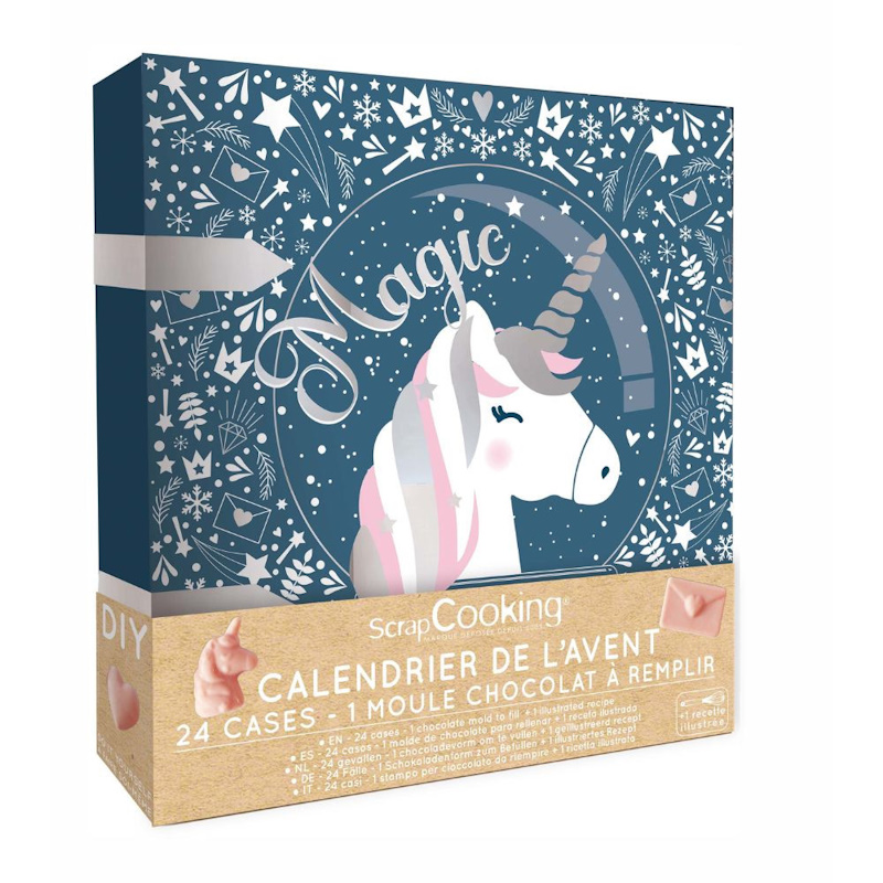 Un calendrier de l'avent Licorne pour une recette de bonbons à la fraise | jourdefete.com