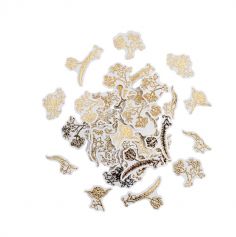 De splendides confettis blancs au design doré à disperser avec la collection Vintage | jourdefete.com