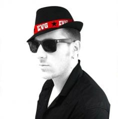 chapeau noir banderole EVG | jourdefete.com