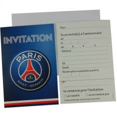 6 Cartes d'Invitation avec Enveloppes - PSG