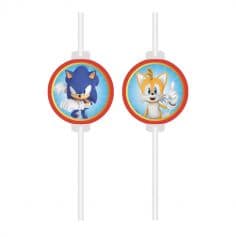 Ces 4 pailles avec médaillon à l'effigie de Sonic et Tails conviendront idéalement lors d’un anniversaire pour enfant | jourdefete.com