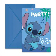 Craquez pour ce lot de 6 cartes d'invitation Stitch pour l'anniversaire de votre enfant | jourdefete.com