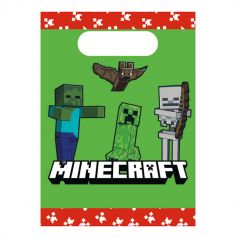 Prenez ce lot de 4 sachets en papier afin de faire des cadeaux aux enfants lors de l'anniversaire Minecraft | jourdefete.com