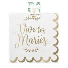 Craquez pour ce lot de 10 serviettes en papier avec l'inscription "Vive les Mariés" | jourdefete.com