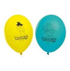 Ce lot de 6 ballons bleus et jaunes avec Son Gokû seront la déco qu’il vous faut pour la salle d’anniversaire "Dragon Ball ®" de votre enfant | jourdefete.com