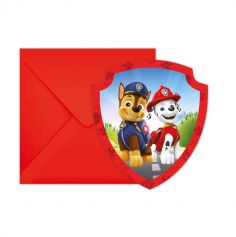 6 cartes d'invitation en carton avec enveloppes FSC® - 11 x 10 cm - Paw Patrol : La Pat' Patrouille™ Rescue Heroes