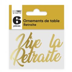 6 Confettis Géants Métallisés - Vive la Retraite - 7 cm - Couleur au choix