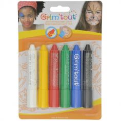 6 Crayons Maquillage Grim'Tout Enfant | jourdefete.com