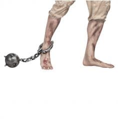 Chaine de prisonnier et son boulet pointu - 55 cm