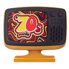 Une jolie décoration en bois en forme de télévision pour votre fête d'anniversaire sur les années 70 | jourdefete.com