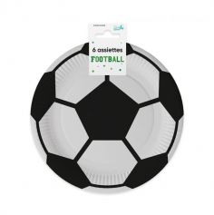 Un splendide lot de 6 assiettes en forme de ballon de foot pour une déco de table axée sur le football | jourdefete.com