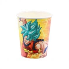 Mettez ces gobelets "Dragon Ball Super ®" sur votre table pour que les enfants puissent boire tout en voyant Gokû dans sa transformation Super Saiyan Blue | jourdefete.com