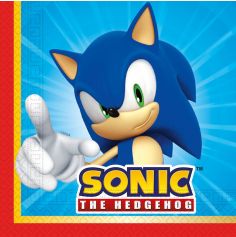 Ce lot de 20 serviettes en papier aux couleurs de Sonic va embellir l'anniversaire de votre enfant | jourdefete.com