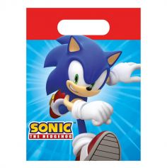 Un lot de 4 sachets en papier afin de faire des cadeaux aux enfants lors de l'anniversaire Sonic | jourdefete.com