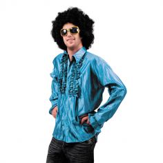 Chemise Star du Disco à froufrous - Turquoise - Taille au choix