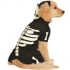 Halloween - Déguisement Chien - Squelette Phosphorescent -Taille au Choix