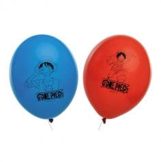 Ce lot de 6 ballons rouges et bleus seront la déco qu’il vous faut pour la salle d’anniversaire "One Piece ®" de votre enfant | jourdefete.com