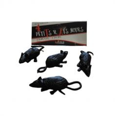 4 petits rats noirs en plastique | jourdefete.com