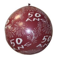 Ballon de Baudruche Géant "50 ans" 1 mètre - Coloris au choix