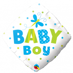 Ballon Métallique Hélium Carré - "Baby Boy"