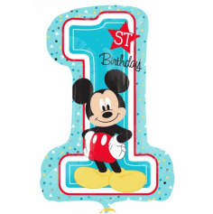 Ballon Métallique Hélium "1st Birthday - Mickey"