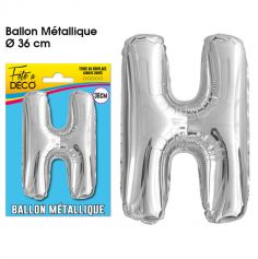 Ballon métallique argenté - Lettre "H"