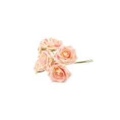 Bouquet de 6 roses en mousse - 9 x 25 cm - Couleur au choix
