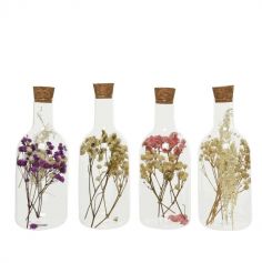 Bouteille en verre avec fleurs séchées - Couleur au choix | jourdefete.com