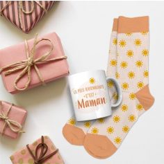 Coffret Cadeau Mug et Chaussettes - La plus rayonnante c'est Maman