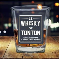 Verre à Whisky affectif - Le Whisky de Tonton - Collection Famille d'Amour