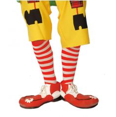 Chaussettes Rayées de Clown Blanc/Rouge