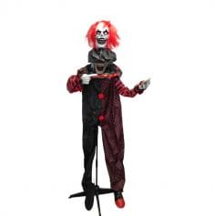 Clown double tête animé sur pieds - 170 cm
