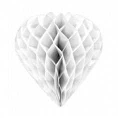 cœur blanc alvéolé à suspendre de 30 cm | jourdefete.com