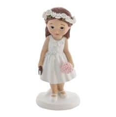 Posez sur votre table cette splendide figurine de communiante avec bouquet et bible lors de la communion de votre fille | jourdefete.com