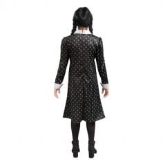 Déguisement de Mercredi ® Addams pour enfant - Robe noire à motifs - Taille au choix