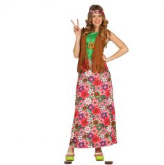 Déguisement robe longue de Hippie femme