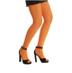 Collants Résille Néon Orange - Taille Unique