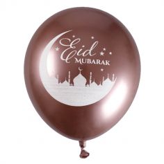 6 ballons en latex de la collection eid mubarak rose gold