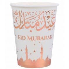 10 gobelets en carton Eid Mubarak rose gold | jourdefete.com