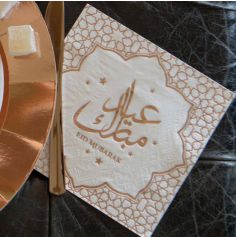 20 Serviettes en papier Eid Mubarak - Rose Gold