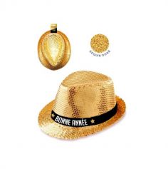 chapeau dore bonne annee paillettes | jourdefte.com