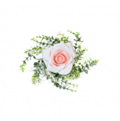 Rose décorative et feuillage de centre de table - Rose pastel
