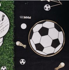 16 Serviettes - Football - Noir, Blanc et Or