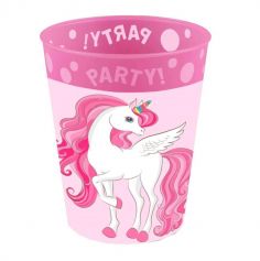 Un joli gobelet réutilisable pour la fête d'anniversaire sur le thème des licornes de votre fille | jourdefete.com
