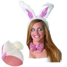 Set de déguisement oreilles de lapin bunny paillettes