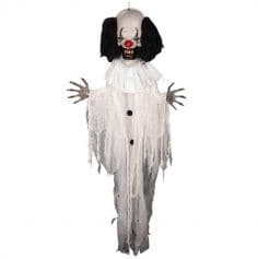 Pour Halloween, prenez cet horrible clown animé à suspendre - 175 cm pour terrifier vos invités | jourdefete.com