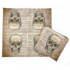 De jolies serviettes avec des crânes imprimés lors de la soirée d'Halloween | jourdefete.com