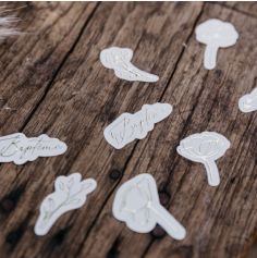 100 confettis en papier à parsemer FSC® - Collection Baptême Crème et Or