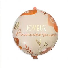 Ballon Métallique - Joyeux Anniversaire - Collection Terracotta | jourdefete.com